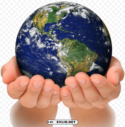 earth in hands Clear Background PNG with Isolation