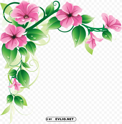 flowers borders high-quality Isolated PNG Graphic with Transparency png - Free PNG Images ID 9ee1f936