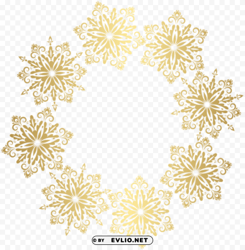 gold snowflakes border transparent PNG images for banners
