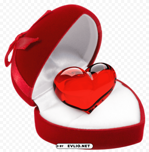 heart in jewelry boxpicture Isolated Item on Clear Transparent PNG