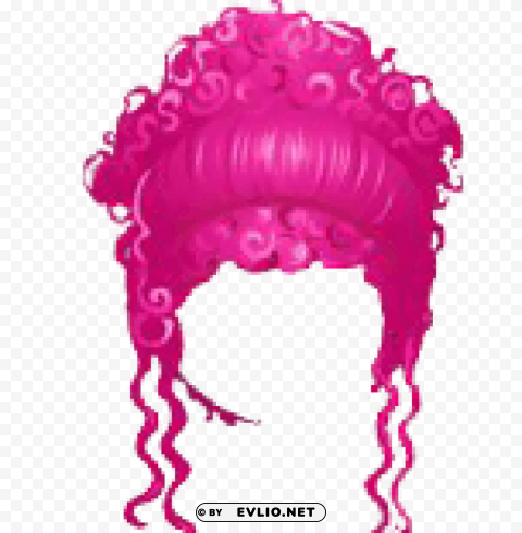 legends-curly-updo-pink Isolated Design Element in Clear Transparent PNG