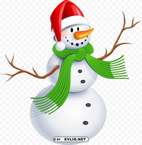 snowman with green scarfpicture Clear pics PNG