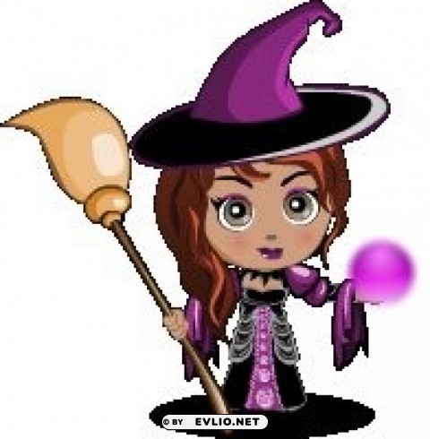 spellbound animated witch PNG file with no watermark