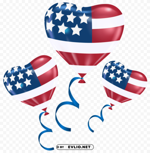 usa heart balloons Isolated Element in HighResolution Transparent PNG