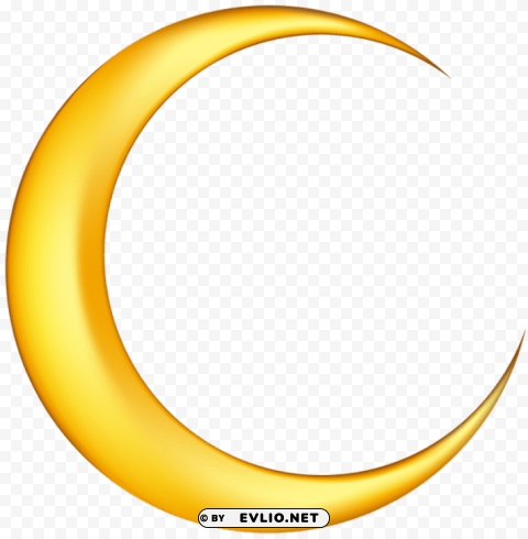 yellow new moon clip-art Isolated Graphic on HighQuality PNG