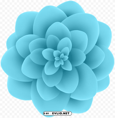 deco blue flower transparent PNG with clear background set