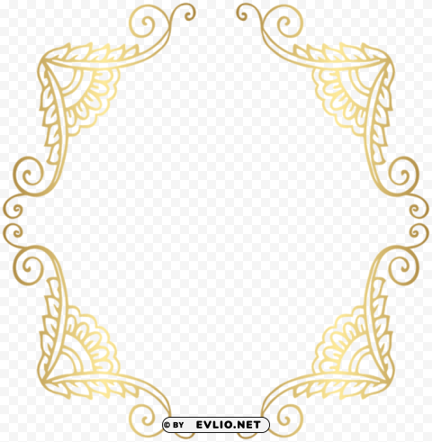 golden border frame PNG with no background diverse variety