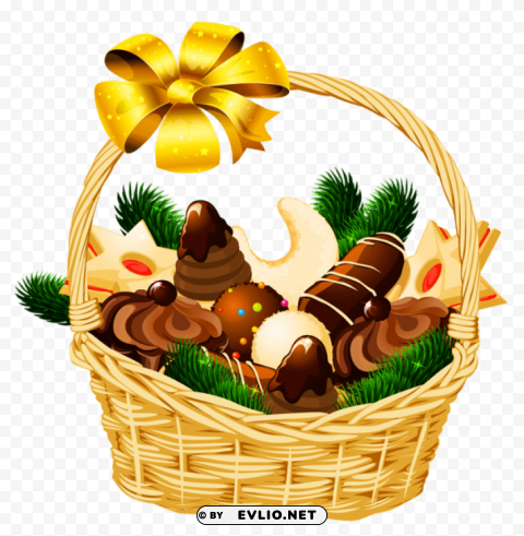 holiday christmas basket PNG transparent images for printing