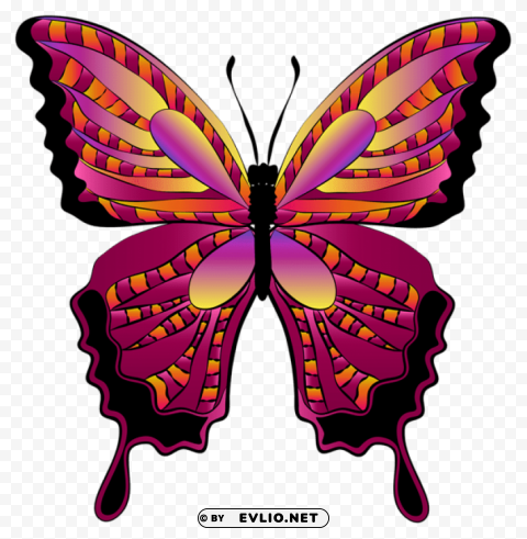 Red Butterfly Isolated Graphic With Transparent Background PNG
