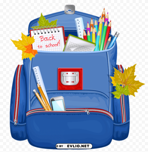 Blue School Backpack PNG Images With Clear Background