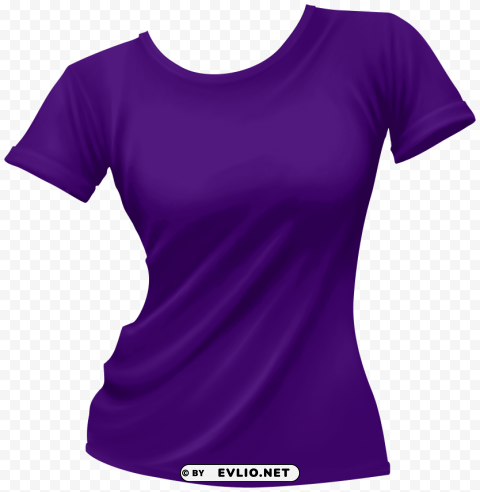 female t shirt purple Isolated Artwork in Transparent PNG