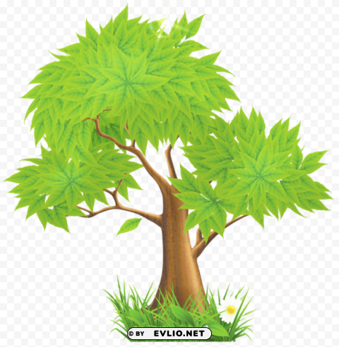 green painted tree HighResolution PNG Isolated on Transparent Background
