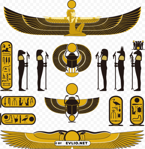 Egyptian Symbols and Deities PNG images with no background comprehensive set