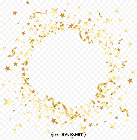 round element with gold stars Clear Background Isolation in PNG Format