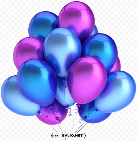transparent blue and pink balloons PNG images with no background necessary