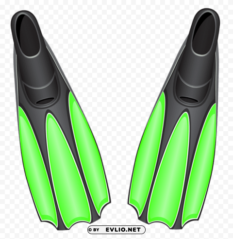  green swim fins Transparent PNG Isolated Object with Detail