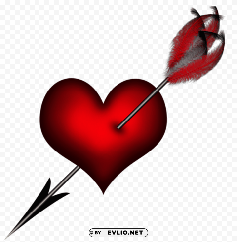  heart with arrowpicture Isolated Artwork on Clear Transparent PNG