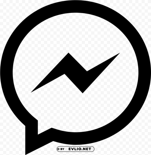 facebook messenger logo black and white PNG images with no fees