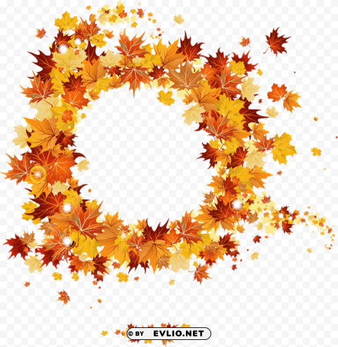 fall round vector frame PNG free download transparent background