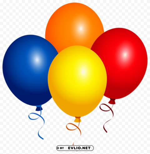 four balloons PNG images with transparent layering