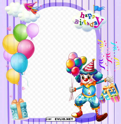 happy birthday large frame PNG transparent pictures for editing