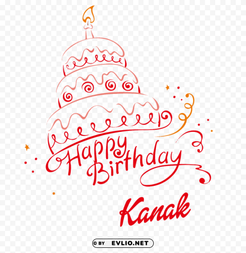kanak happy birthday name PNG for design
