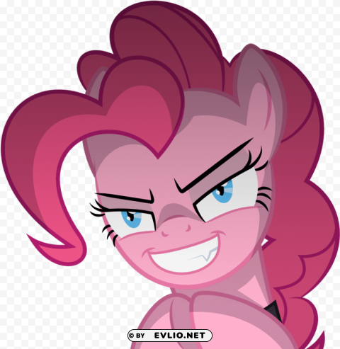 pinkie pie evil smile Isolated Character with Clear Background PNG