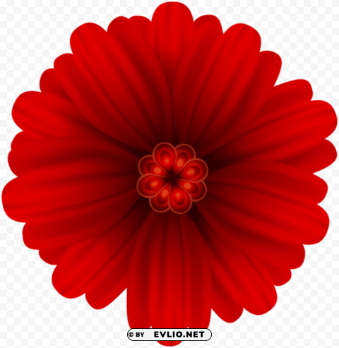 red flower deco PNG images with clear alpha layer