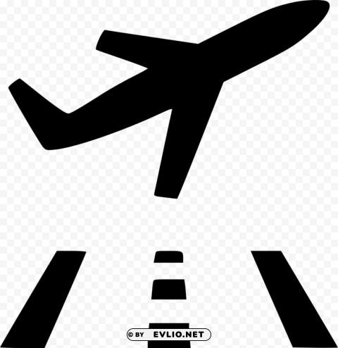 Icon of a plane taking off Isolated Object on Transparent Background in PNG