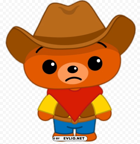 bam the cowboy Isolated Character on Transparent Background PNG