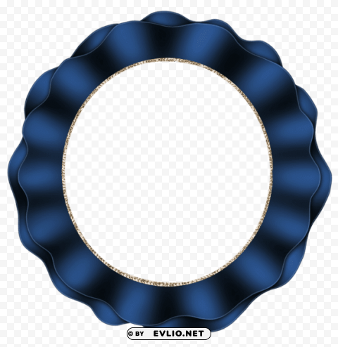 beautiful dark blue round frame PNG transparent graphics for projects