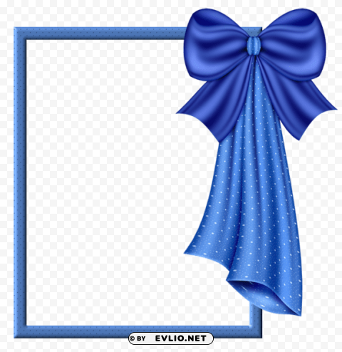 blue frame with big blue bow PNG transparent graphics bundle