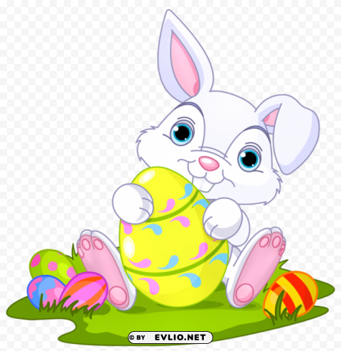easter bunny with eggs decorpicture High-definition transparent PNG