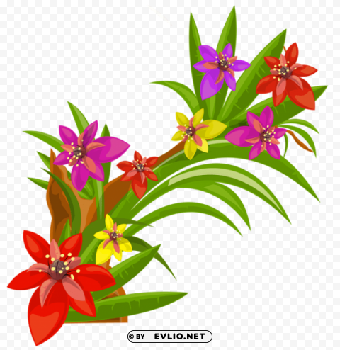 exotic flowers decoration Transparent PNG images for graphic design