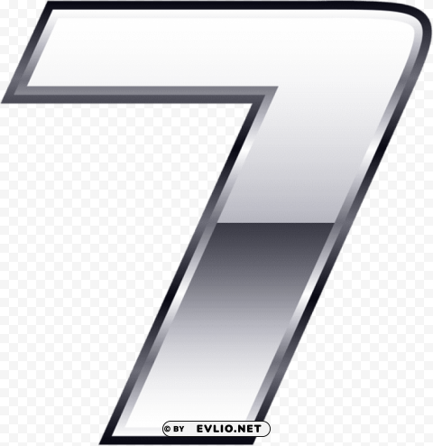 silver number seven PNG Image with Isolated Subject