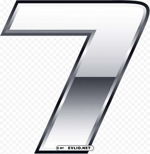 Silver Number Seven PNG Image With Isolated Subject