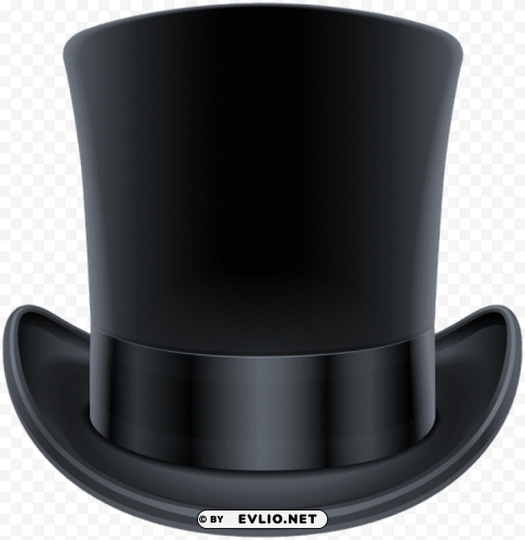 top hat black PNG format with no background