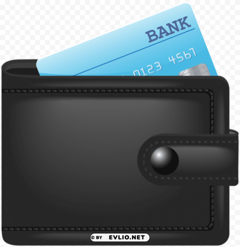 wallet with credit card Isolated Character in Transparent PNG