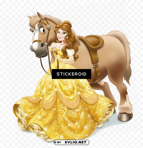 belle disney princess with horse PNG format with no background PNG transparent with Clear Background ID dce82520
