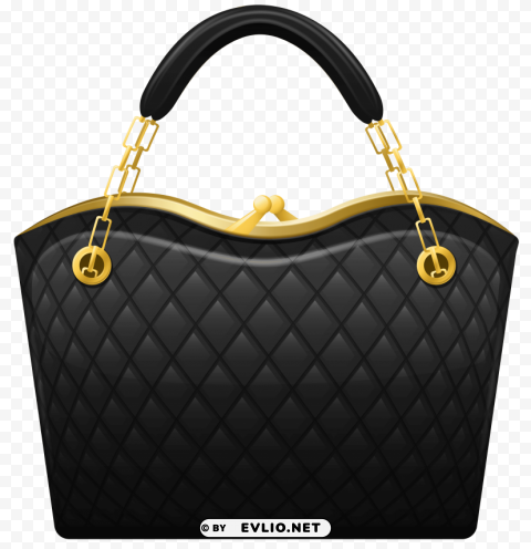 black handbag PNG images for mockups