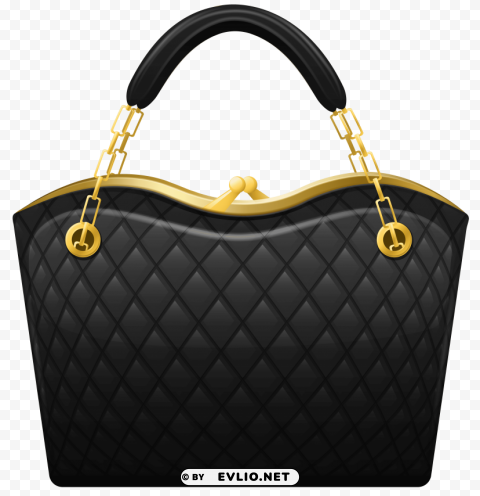 Black Handbag PNG Images For Mockups