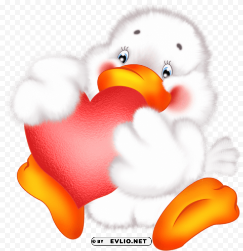 cute duck with heart cartoon free Clear background PNGs