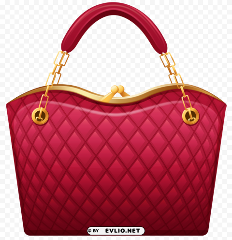 red handbag PNG images with alpha mask