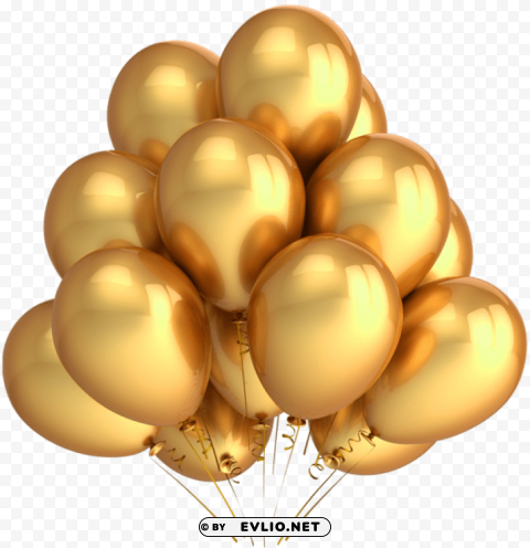 transparent gold balloons PNG images with no background free download