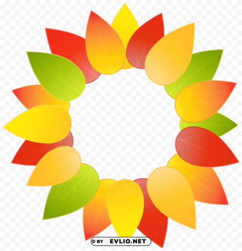 autumn leaves round border frame PNG transparent photos massive collection