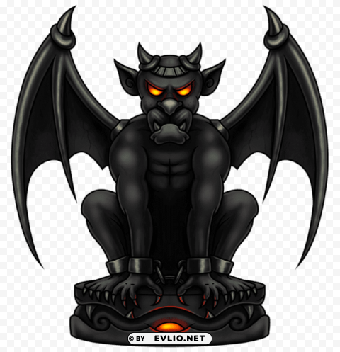 Black Gargoyle Isolated Illustration In Transparent PNG