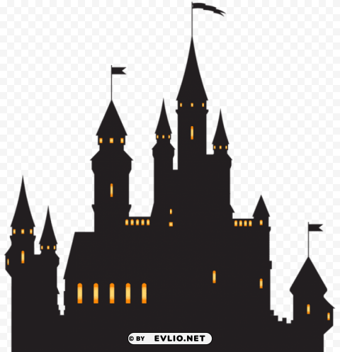 castle silhouette clip ar Transparent Background Isolated PNG Design