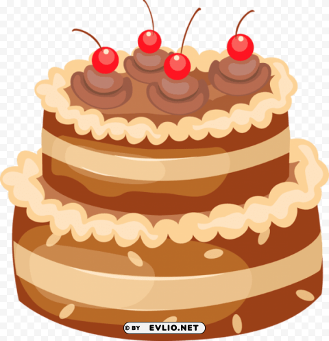 chocolate cake with cherries large Clear PNG images free download