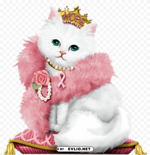 princess cat PNG clip art transparent background