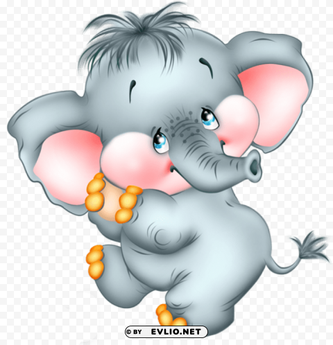 Cute Cartoon Elephant Free Clear PNG Image